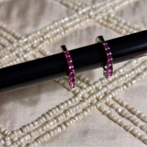 Moissanite Dark Pink Earrings New With Tags